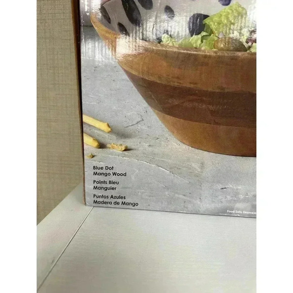 Mikasa Mango Wood Salad Bowl OPEN BOX - Picture 2 of 4